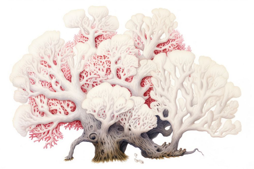 Bleached coral undersea outdoors, digital paint illustration. AI generated image