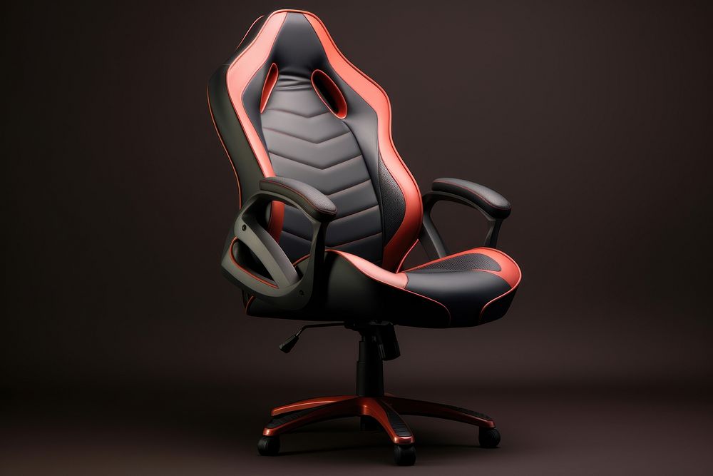 Chair furniture black red. AI generated Image by rawpixel.