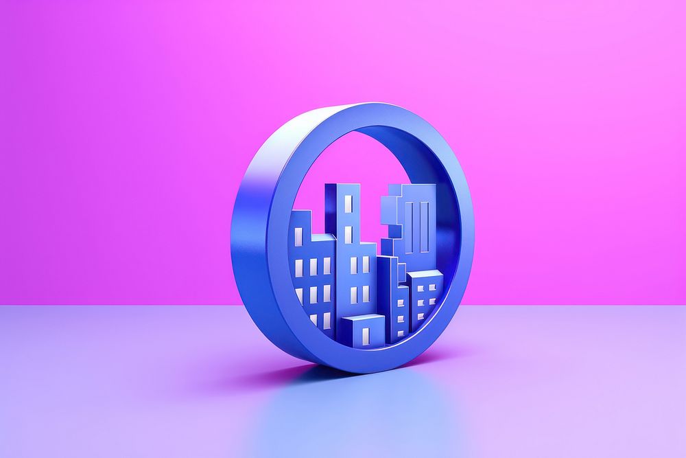 Building purple blue pink. AI generated Image by rawpixel.