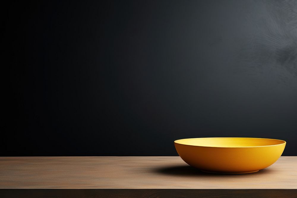 Yellow table black bowl. AI generated Image by rawpixel.