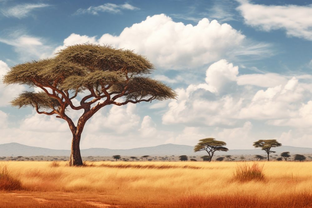 Savanna landscape grassland outdoors. AI generated Image by rawpixel.