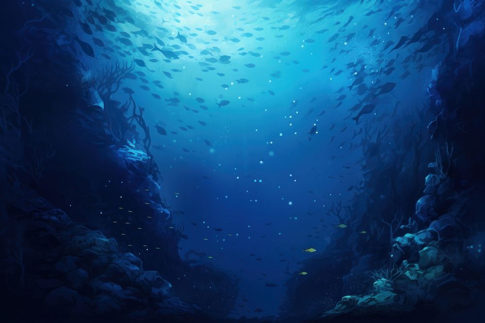 Sea backgrounds underwater outdoors, digital paint illustration. AI generated image
