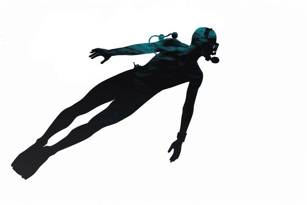 Scuba diver, digital paint illustration. AI generated image