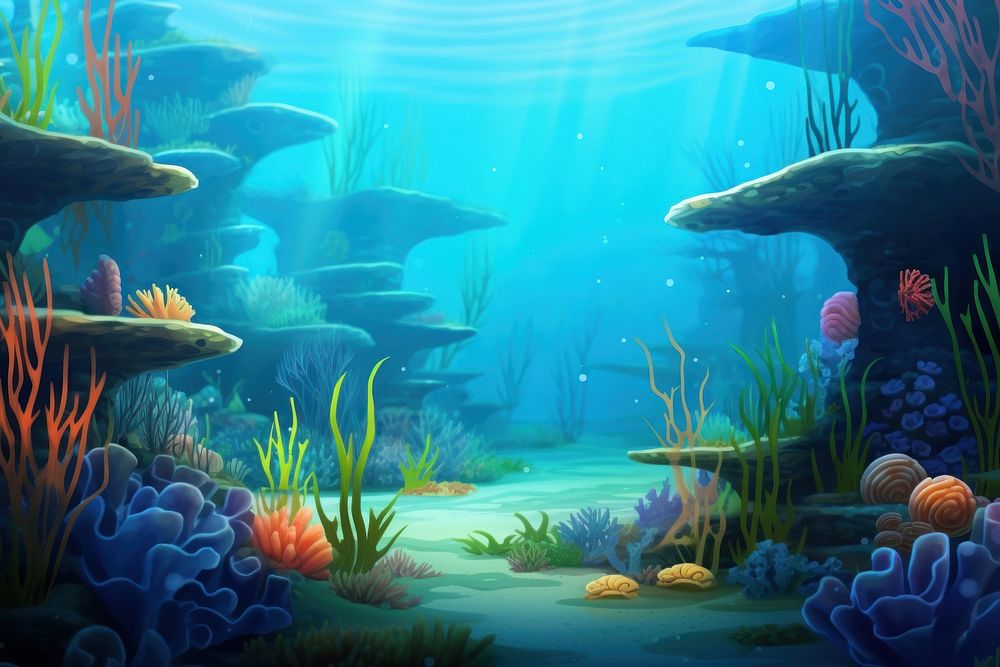 Fish sea underwater aquarium. 