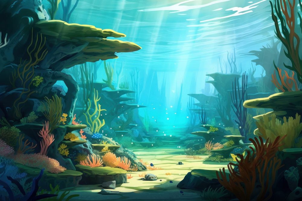 Sea underwater aquarium outdoors. 