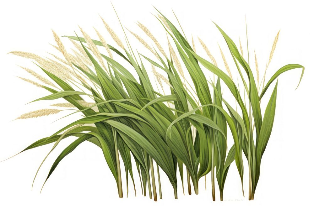 Grass plant white background agriculture. AI generated Image by rawpixel.