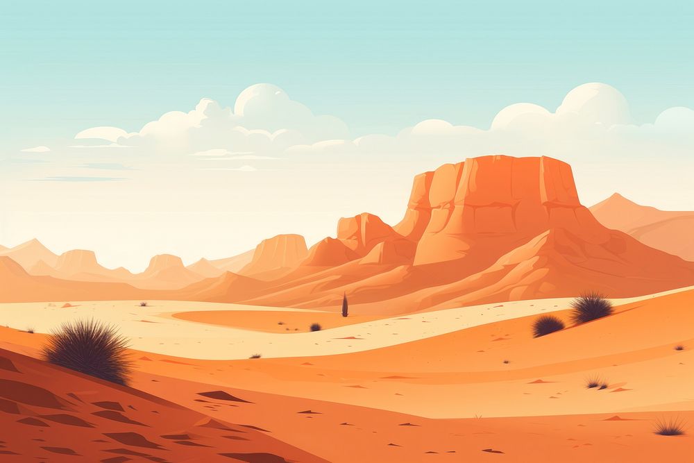 Desert landscape outdoors nature. AI generated Image by rawpixel.