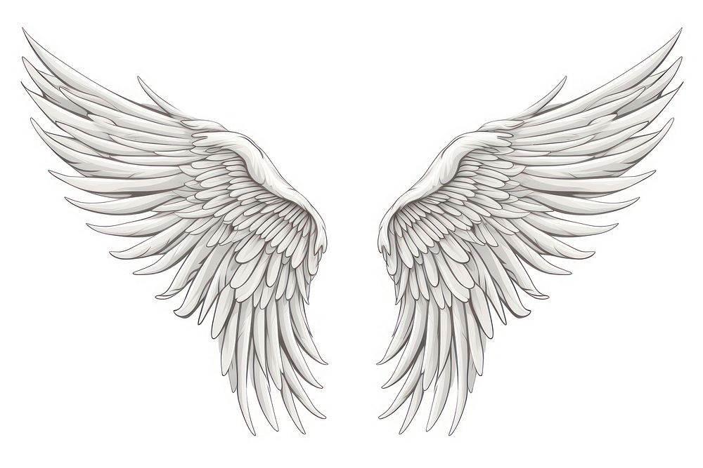 Angel drawing sketch white. AI generated Image by rawpixel.