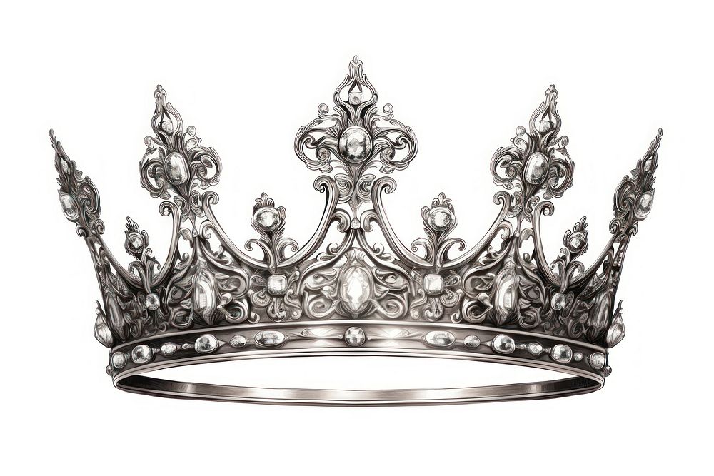 Crown jewelry tiara white background. AI generated Image by rawpixel.