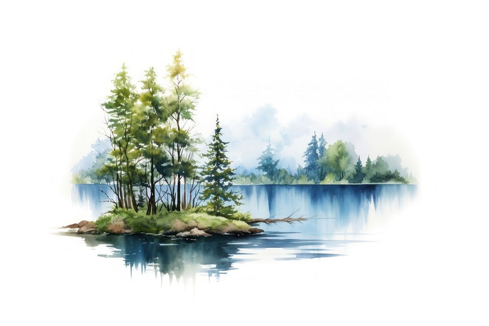 Tree lake outdoors nature. AI generated Image by rawpixel.