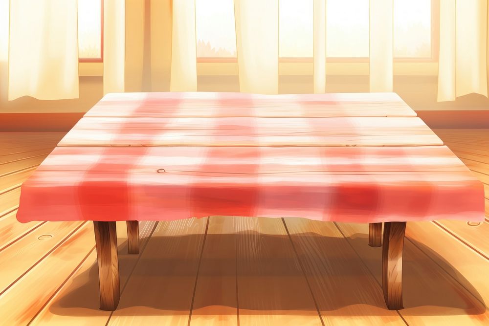 Table wood furniture floor. AI generated Image by rawpixel.