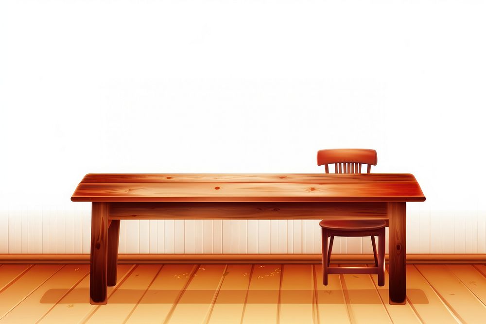Table chair wood architecture. AI generated Image by rawpixel.