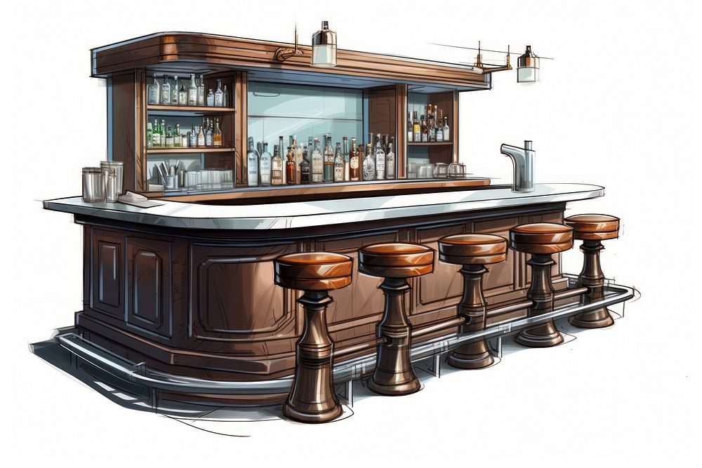 Bar furniture drink architecture. AI generated Image by rawpixel.