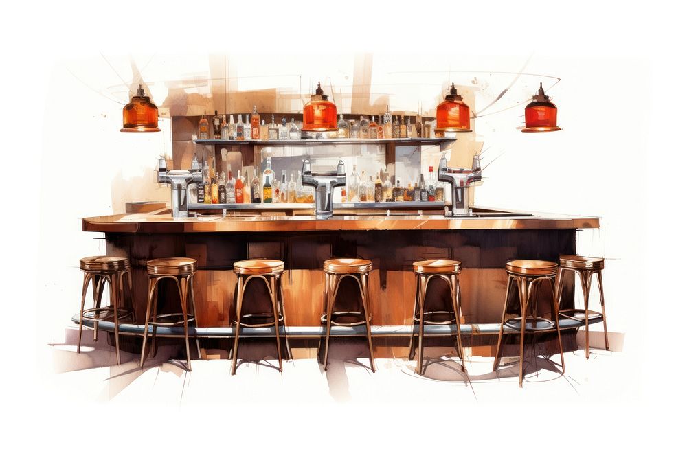 Bar furniture architecture bar counter. AI generated Image by rawpixel.