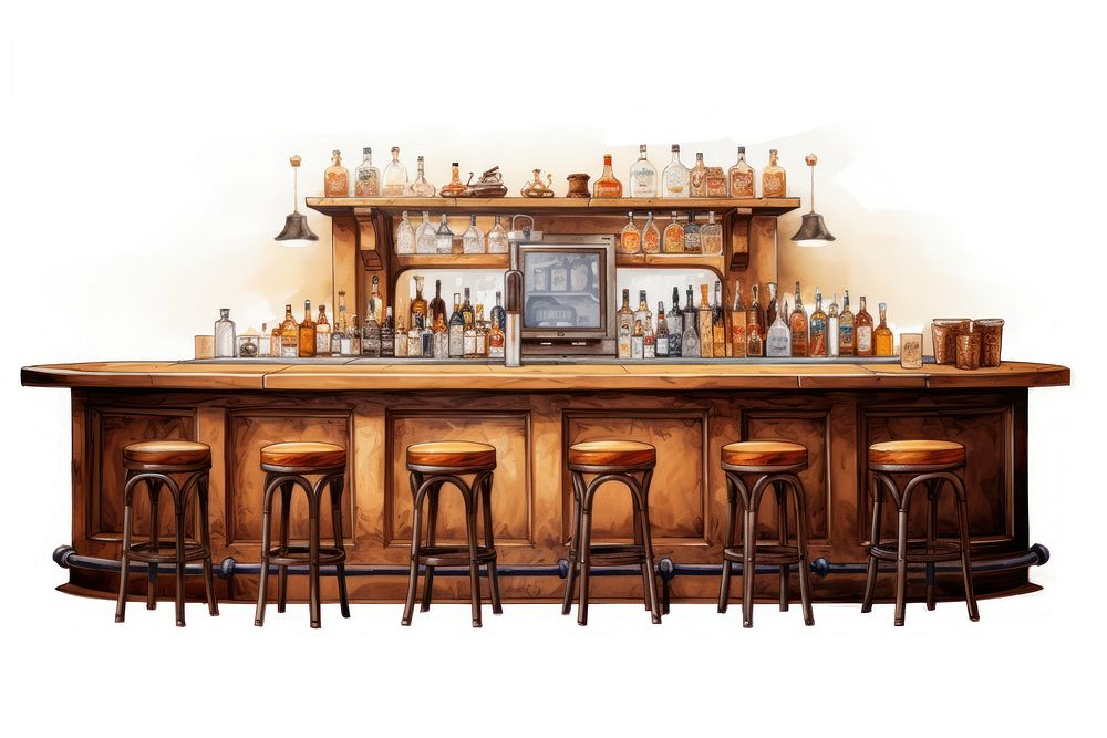 Bar furniture drink architecture. AI generated Image by rawpixel.