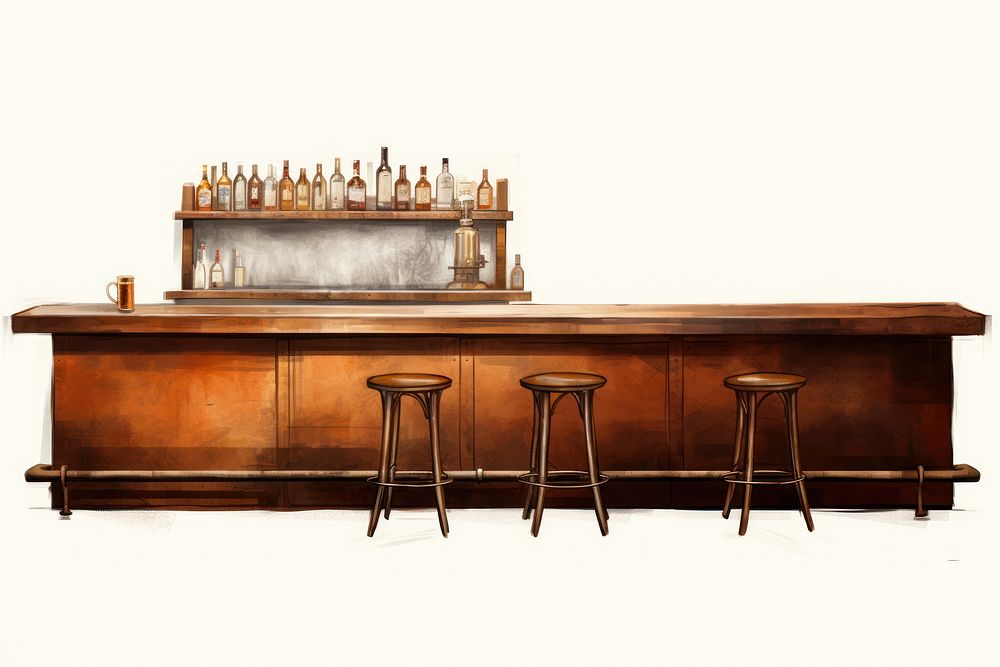 Bar furniture drink bar counter. AI generated Image by rawpixel.