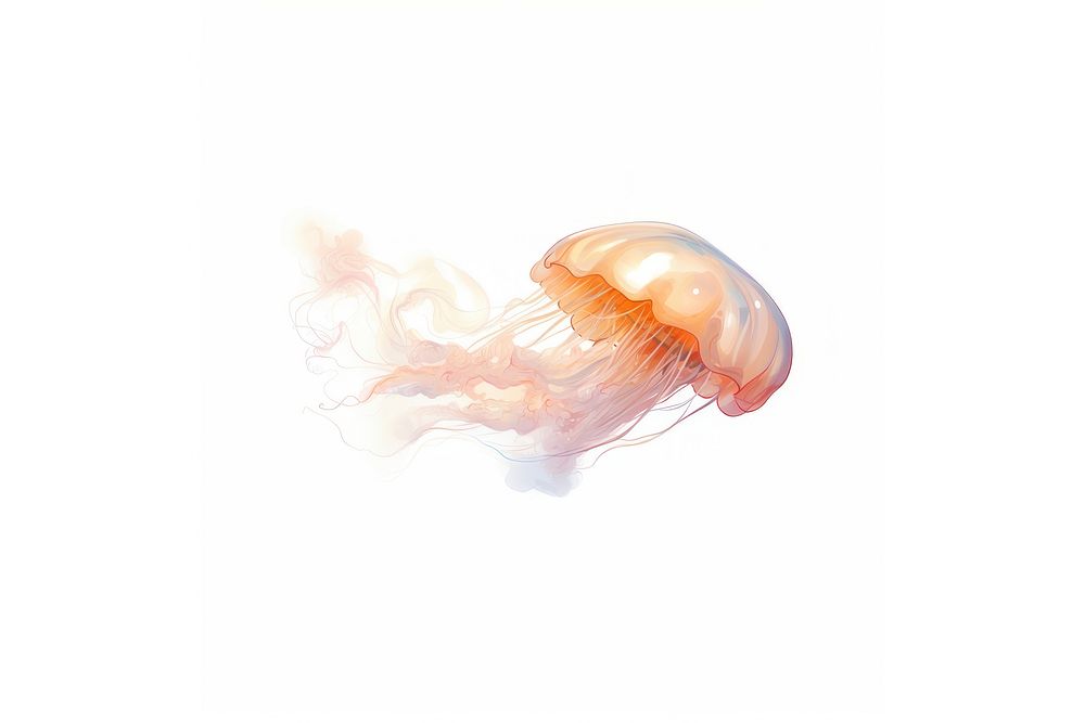 Jellyfish animal white background invertebrate. AI generated Image by rawpixel.
