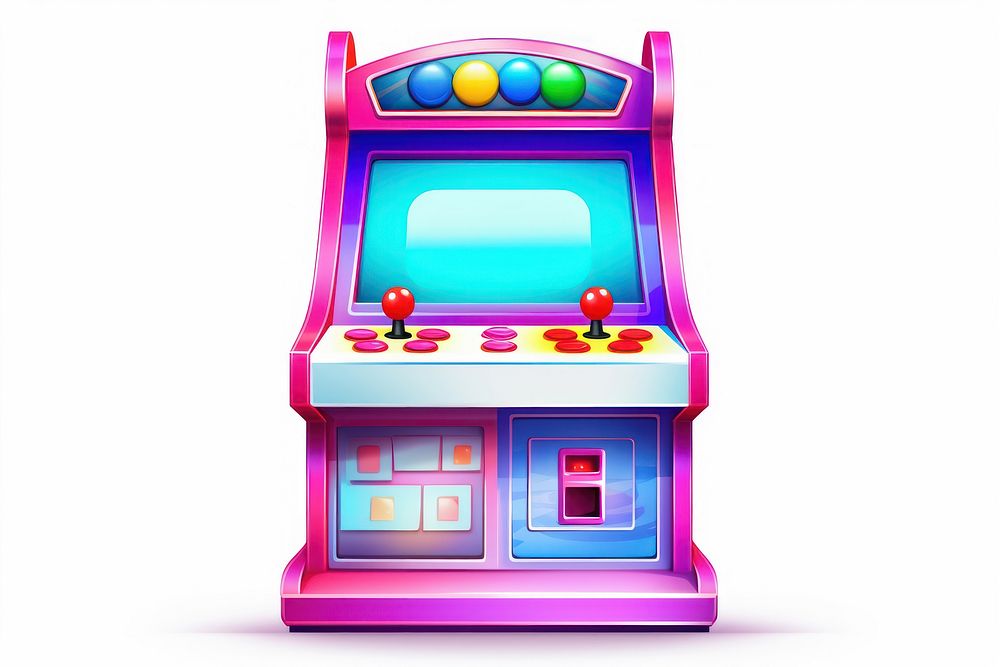 Game arcade game machine white background technology. AI generated Image by rawpixel.