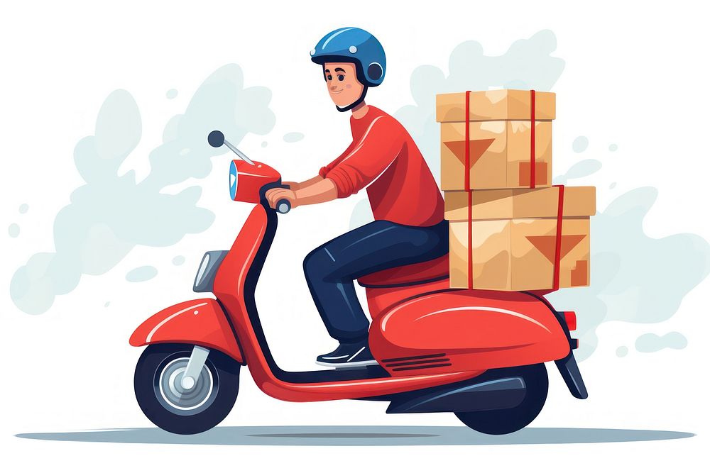 Scooter box motorcycle cardboard. AI generated Image by rawpixel.
