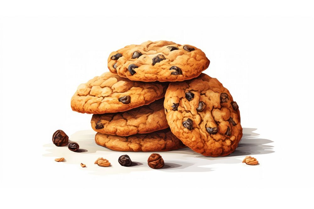 Oatmeal Raisin Cookies cookie raisin food. AI generated Image by rawpixel.