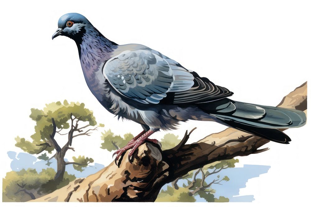 Pigeon animal nature bird. AI generated Image by rawpixel.