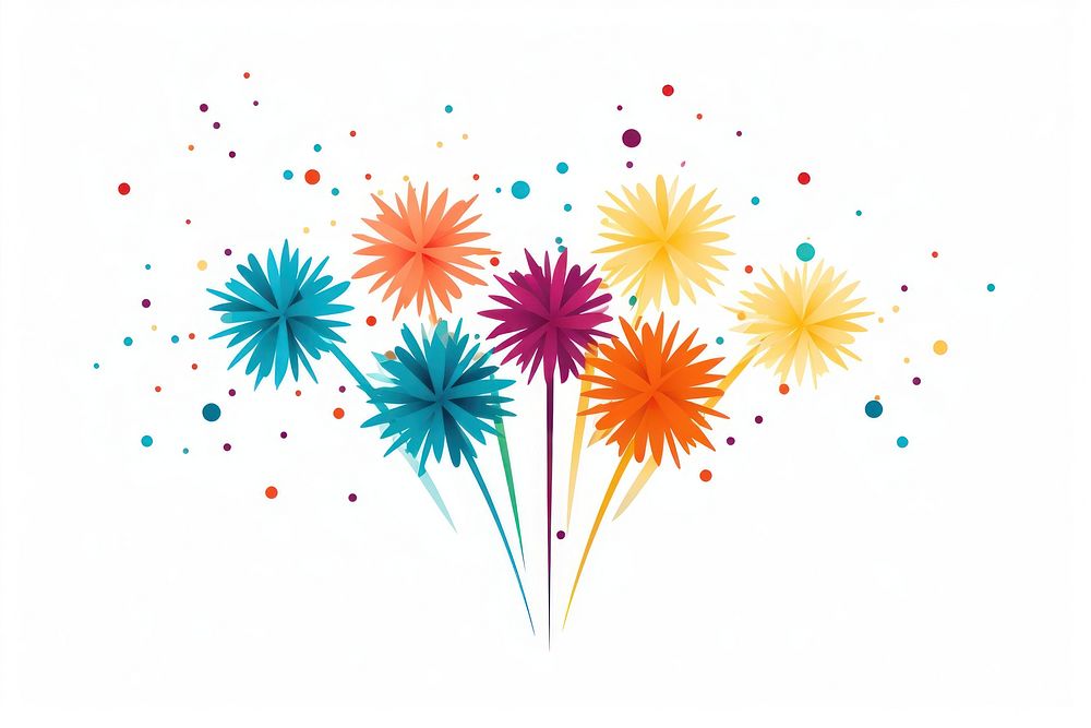 Fireworks celebration pattern flower. AI generated Image by rawpixel.