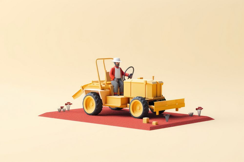Bulldozer equipment machinery harvester. AI generated Image by rawpixel.