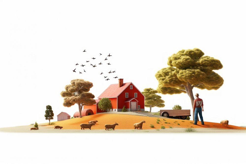Farm livestock outdoors building. AI generated Image by rawpixel.