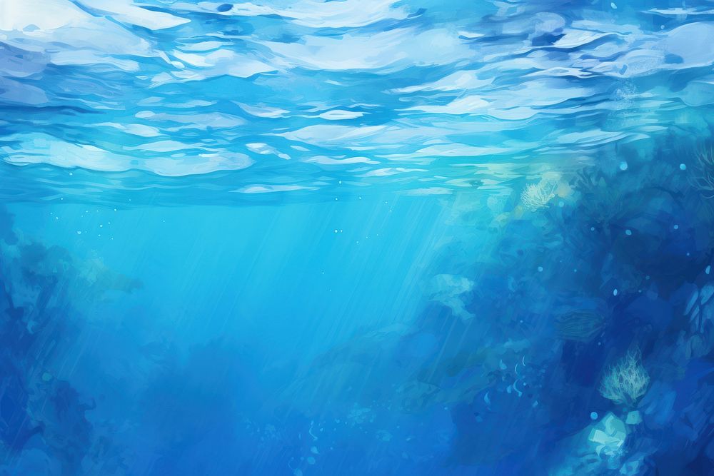 Backgrounds underwater outdoors nature, digital paint illustration. 