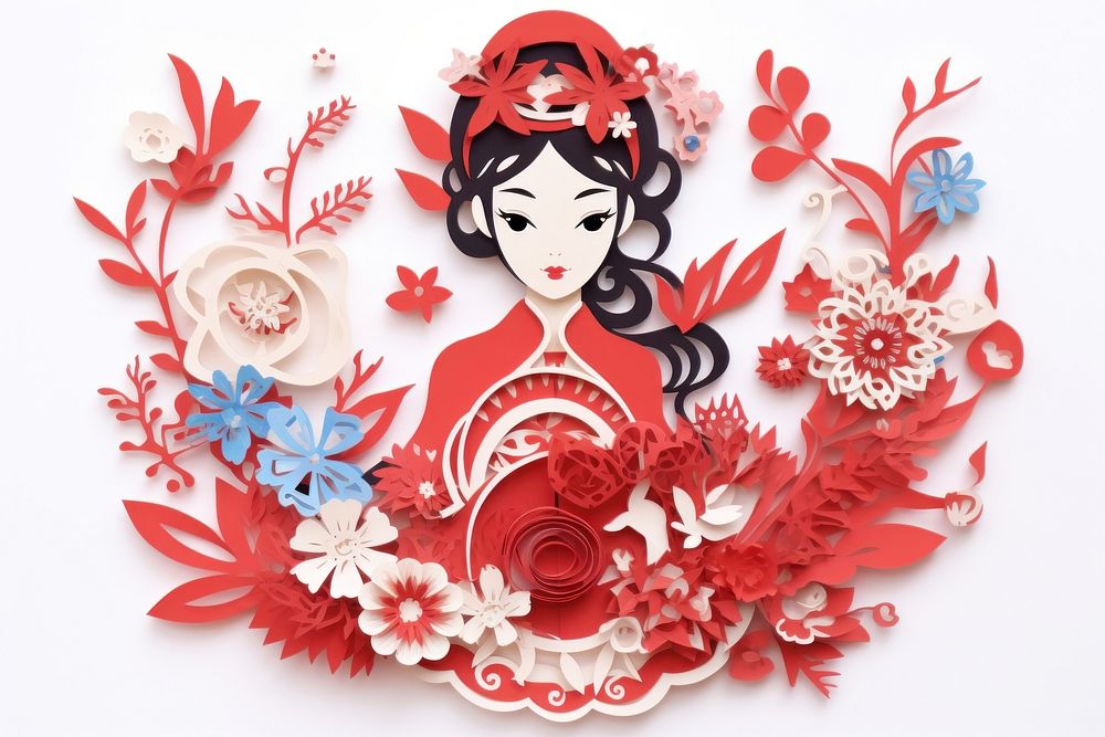 Flower craft art representation. AI generated Image by rawpixel.