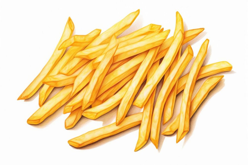 Fries food white background french fries. AI generated Image by rawpixel.