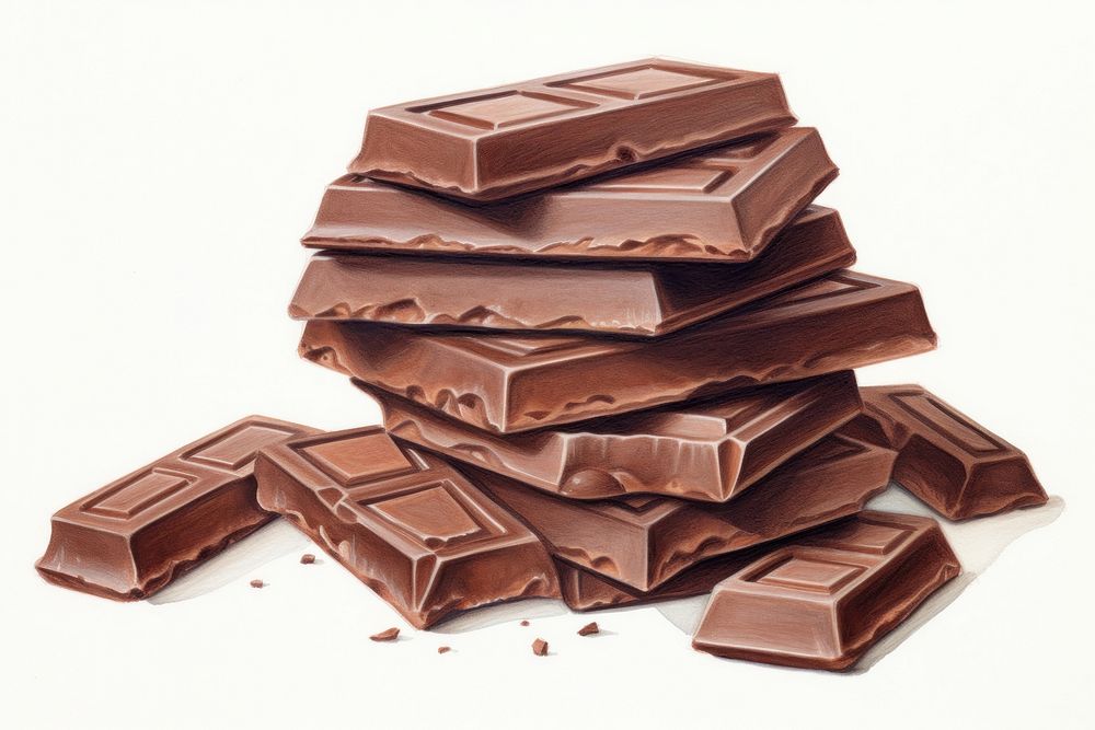 Chocolate confectionery dessert food, digital paint illustration. AI generated image