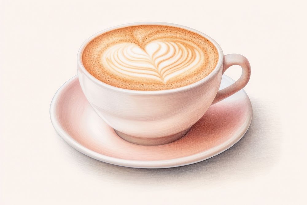 Latte coffee saucer drink. AI generated Image by rawpixel.