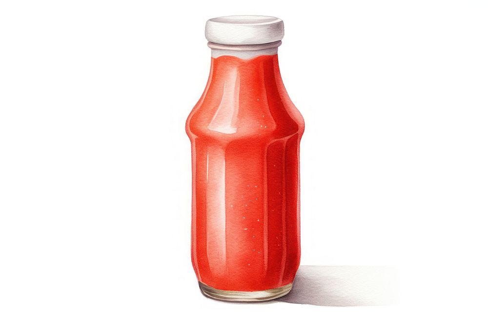 Ketchup juice drink food, digital paint illustration. AI generated image