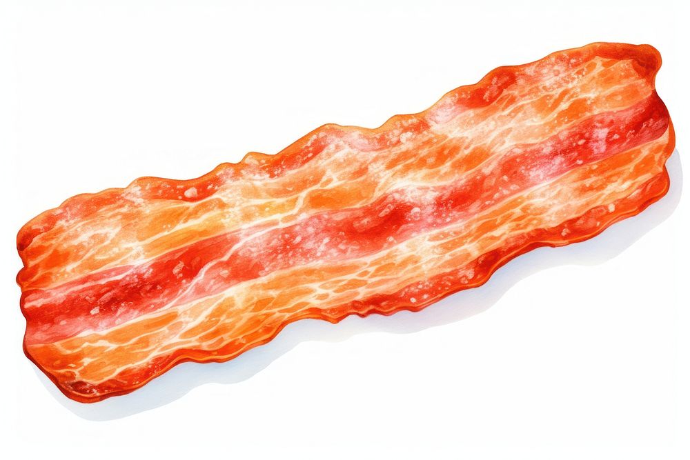 Bacon meat pork food, digital paint illustration. AI generated image