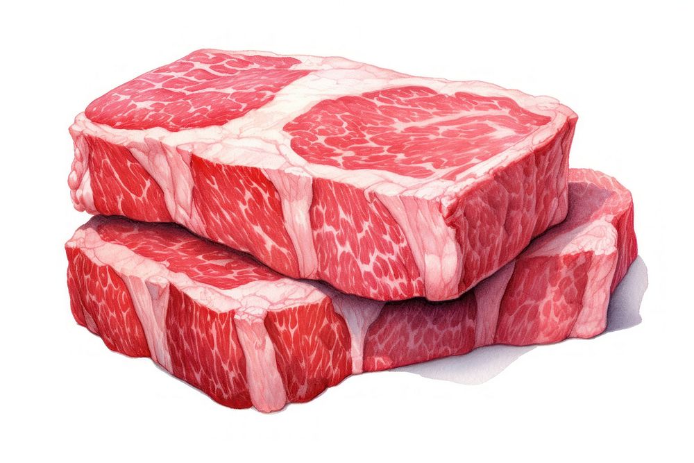 Meat food steak beef, digital paint illustration. AI generated image