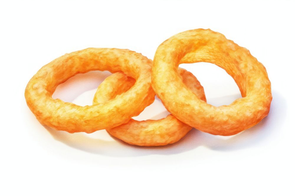 Onion rings food, digital paint illustration.