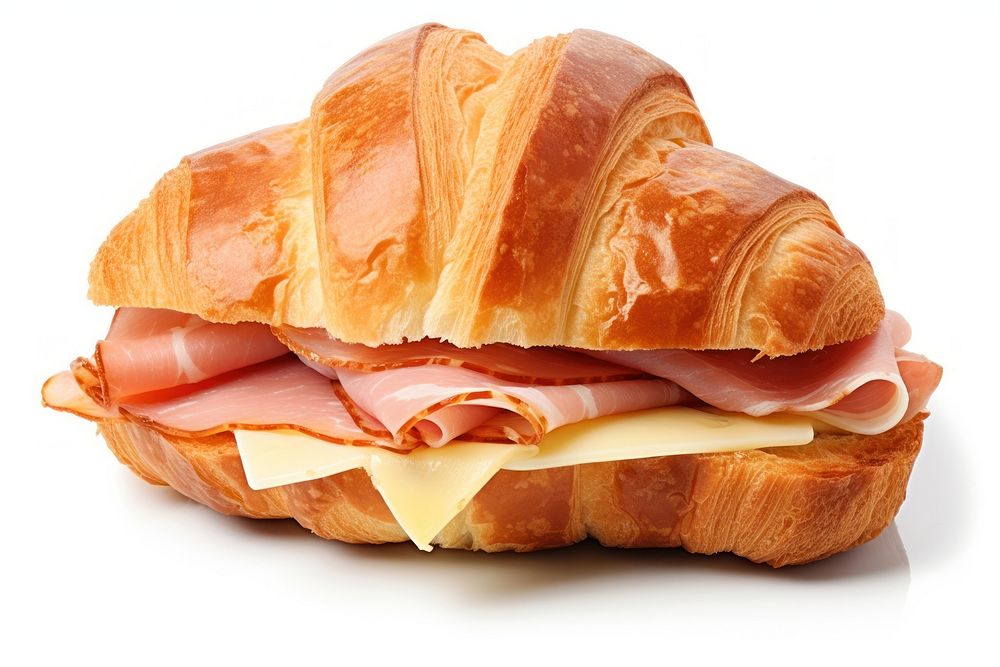 Croissant sandwich food meat. AI generated Image by rawpixel.