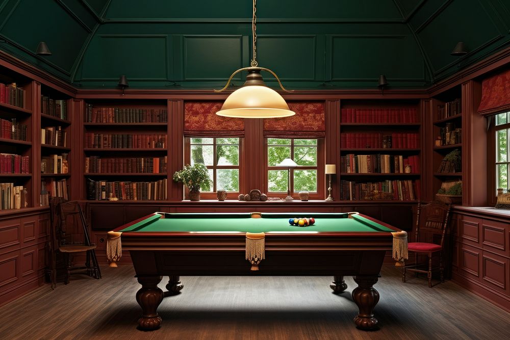 Room furniture billiards table. 