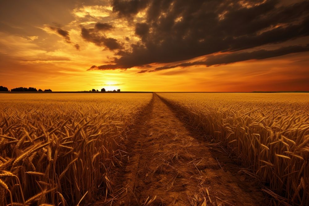 Field landscape sunlight outdoors. 