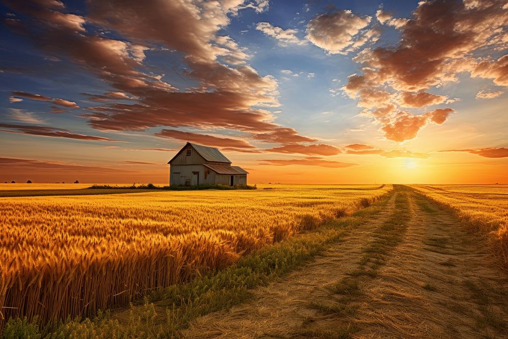 Farm landscape outdoors horizon. 