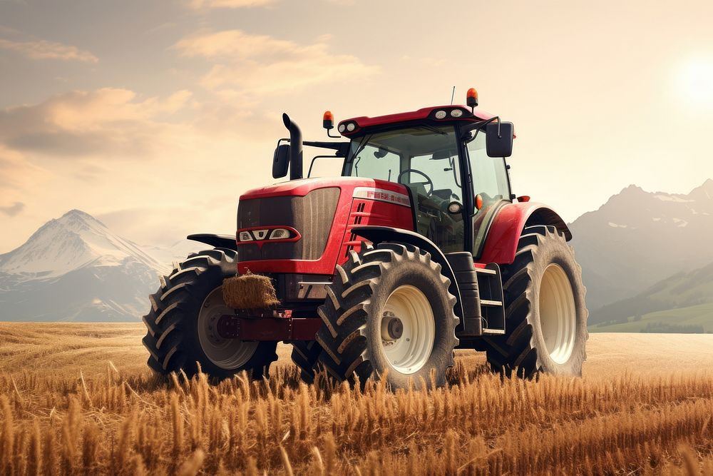 Tractor field agriculture outdoors. AI generated Image by rawpixel.