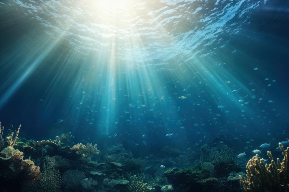Backgrounds underwater outdoors nature. AI generated Image by rawpixel.