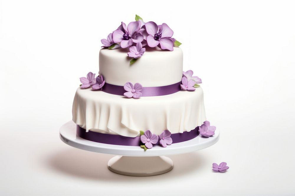 Wedding cake flower dessert violet. AI generated Image by rawpixel.