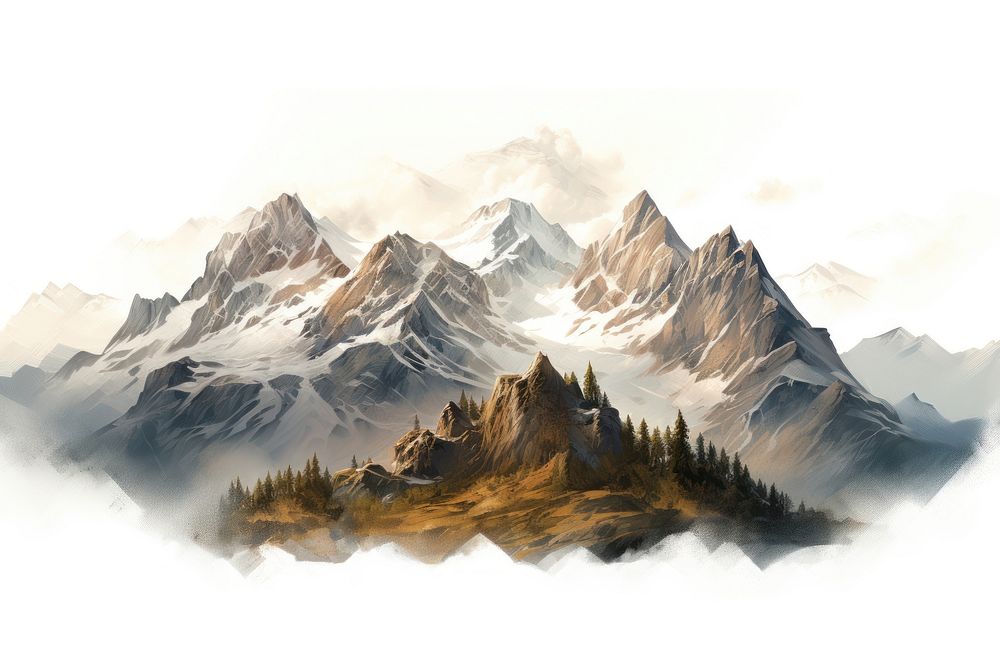 Mountain nature landscape panoramic. AI generated Image by rawpixel.