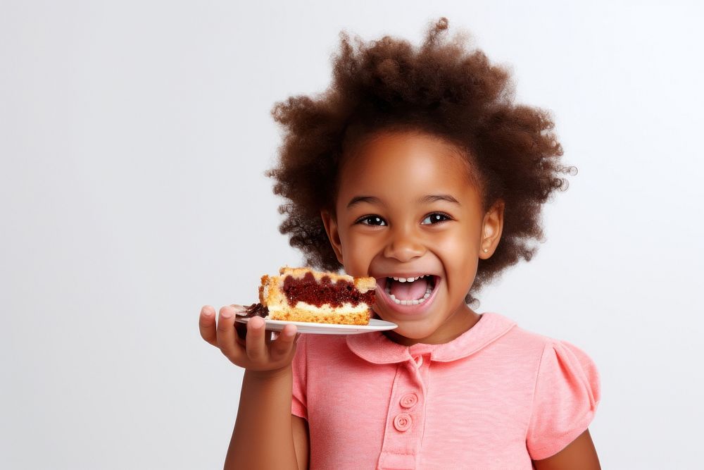 Eating child food cake. AI generated Image by rawpixel.