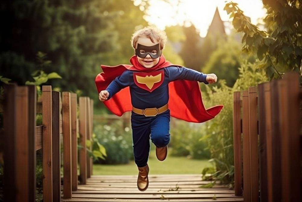 Superhero joy protection happiness. AI generated Image by rawpixel.