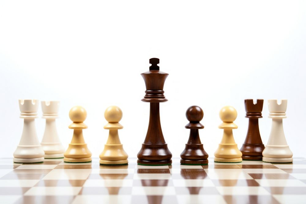 Chess game white background intelligence. AI generated Image by rawpixel.