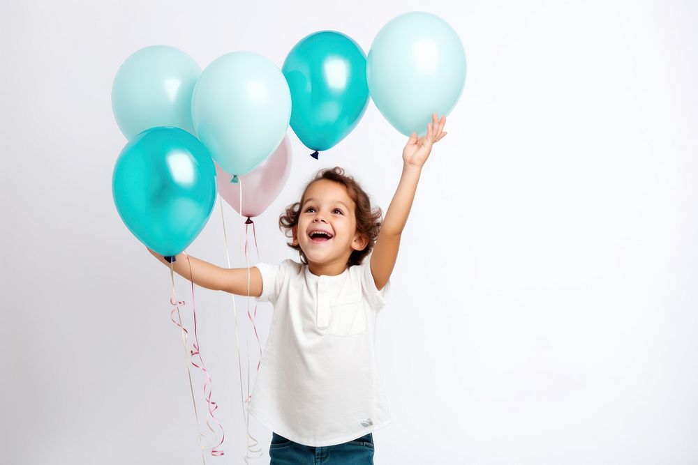 Celebrating birthday balloon smile. AI generated Image by rawpixel.