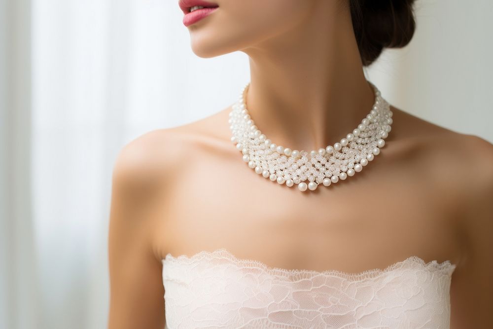 Necklace bride jewelry fashion. AI generated Image by rawpixel.